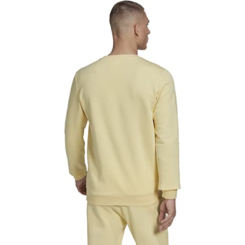 Image of adidas Men's Essentials Fleece Sweatshirt, Almost Yellow /White, Small