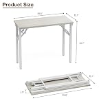 TEMI Small Computer Desk Folding Table - 35.8" Foldable Office Desk, No Assembly, Perfect for Small Spaces in Bedroom, Dorm, or Apartment, Portable Mini Desk or Study Table Compact Design, White Ash - Image 3