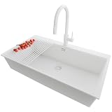 PRIMAGRAN Lavandino da Cucina al Mobile 90cm + Rubinetto, 88x50cm