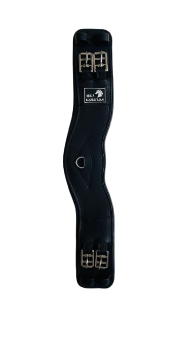 BENZ EQUESTRIAN Anatomical Padded Short Girth Non Elasticated Comfort Fit in Black Leather (32 Inch)