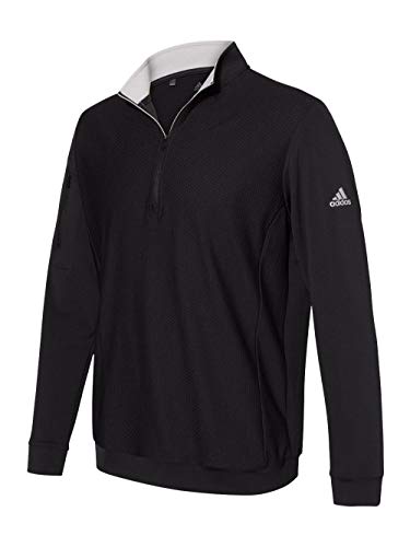 adidas Mens Performance Texture Quarter-Zip Pullover (A295) -Black -M