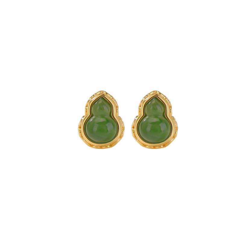 Boucles d'oreilles verte et or Hulu, l'accessoire idéal du quotidien aux grandes soirées