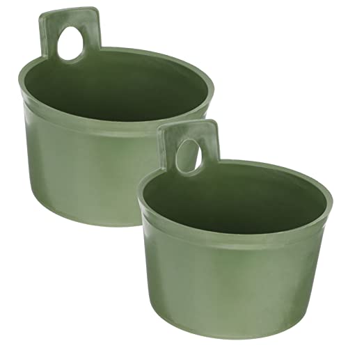MAGICLULU 2 Piezas cuchara de riego regadera de jardín largo baño caso contenedor pequeño alimentador bol achicador de agua resistente cuchara de mango corto cucharón el plastico Dark Green