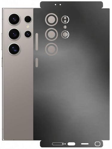 Image of AtOdds - Full Body Back Screen Guard Protector Film - Lamination Wrap Skin Sticker Compatible with Samsung Galaxy S24 Ultra | Scratchproof Matte Finish (Metallic Grey)