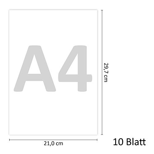 10er Set Magnetpapier I weiß I DIN A4 I DIY I magnetische Rückseite I mit gängigem Inkjet Drucker bedruckbar I zum Beschriften, bedrucken oder als magnetisches Foto-Papier I mag220