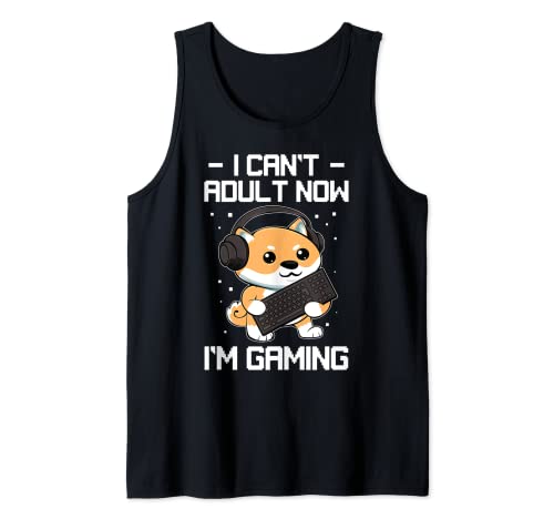 Nerd Gamer Cumpleaños No Puedo Adulto Ahora Gaming Perro Camiseta sin Mangas