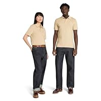 Timberland Unisex Authentic Fit Woven Badge Polo, Safari, Medium