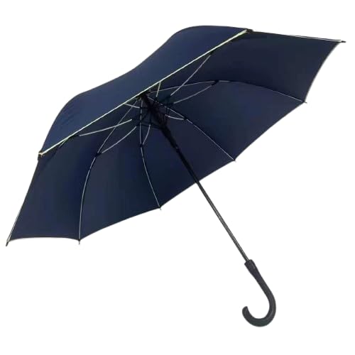 onestopbuys 16 Ribs Large Golf Umbrella Automatic Open Water Resistant for Men Women (navy blue with cream edge)