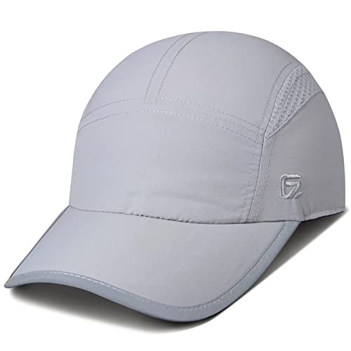 GADIEMKENSD Womens Hats Baseball Cap UPF 50+ Sun Quick Dry Lightweight Breathable Trucker Hat Outdoor Hiking Fishing Run Golf Sports Dad Mesh Reflective Running Hats Ponytail for Women Light Gray