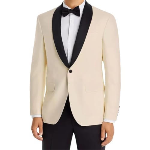 Zadaos Men Suit 2 Pieces for Wedding Banquet Birthday Party Business Work Jacket and Black Pants