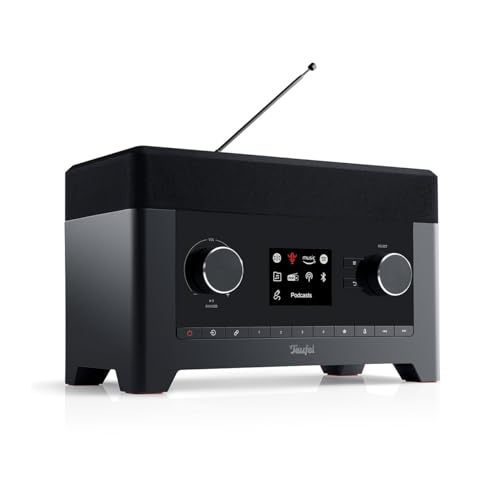 Teufel Radio 3SIXTY DAB+ Internet Radio Stereo Lautsprecher Musik 360-Grad-Sound Dank Dynamore Bluetooth Weckfunktion Subwoofer Speaker Schwarz