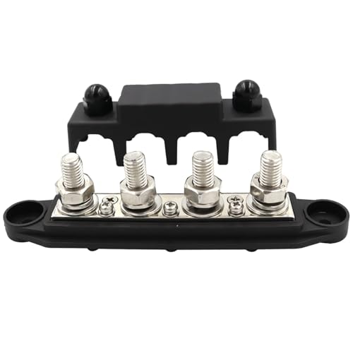 Barre omnibus M10 12V 250A noir avec couvercle pour distribution batterie