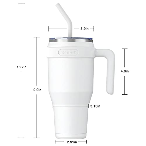 Zenbo 40 oz Tumbler with Handle–Stainless Steel Vacuum Insulated Mug Cup with Handle,Lid and Straw,Keeps Drinks Cold up to 34 Hours – Sweat-Proof Body, Dishwasher Safe - Thumbnail 7
