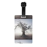 WZYWHJ Dead Trees Full of Spider webs Printed Luggage tag with Removable Wrist Strap - Travel Hook for Easy Identification - Lightweight and personalizable Business Card Size