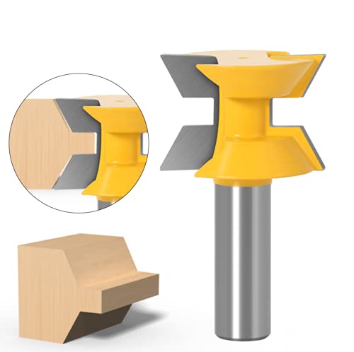 1/2 Inch Shank Router Bit Set 120 Degree Tongue Groove Router Bit Set With Edge Banding Woodworking Groove Chisel Cutter Tools, 2 Pieces #TOP6