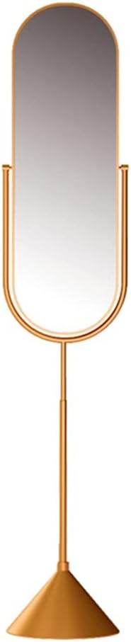 Mirror Floor Full-Length Mirror Half-Length Dressing Mirror Adjustable Angle Mirror Household Delicate and Lightweight Mirror Bedroom Mirror (Color : Red Copper Size : 35 * 35 * 170cm)