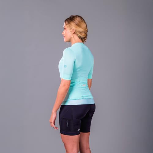 Jersey Cycling Woom Feminino I (BR, Alfa, GG, Slim, Verde Água)