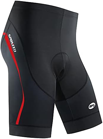 sponeed Mens Bike Shorts with Padding Quicy Dry Cycling Tights US Medium Red