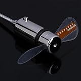 Werwing USB LED Clock Fan with Temperature, Mobile Real Time Fahrenheit and Celsius Display Portable Cooling Mini Quiet Gooseneck Fans for Office, Home & Travel (TC) - Image 6