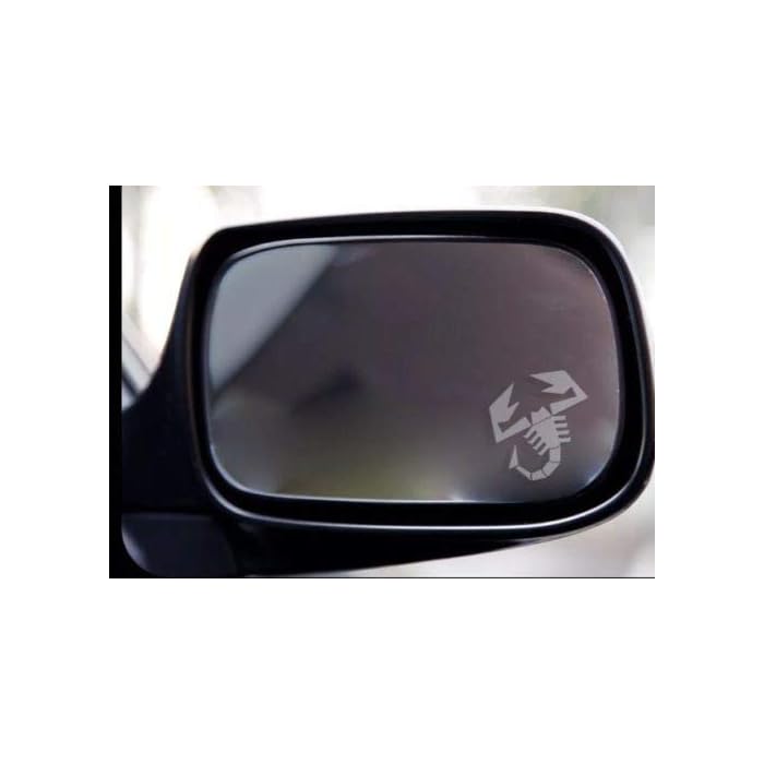 Buy ABARTH SCORPION DECALS X2 IN WHITE To Fit Fiat 500 595 Wing Mirrors