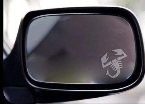 ABARTH SCORPION DECALS X2 IN WHITE To Fit Fiat 500 595 Wing Mirrors