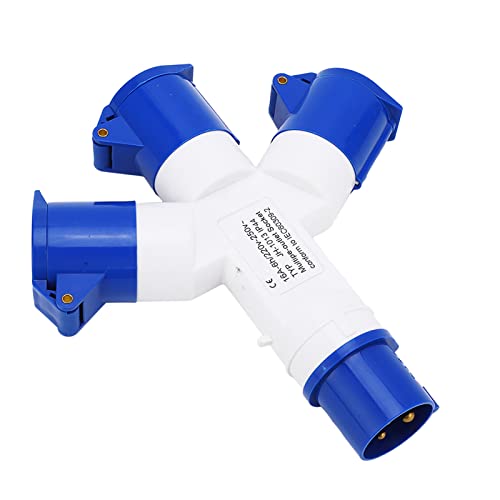 Qudinip Enchufe Industrial 1 en 3 Salida Impermeable Multifuncional 16A 220-250V para Uso Industrial y Agrícola Material PA66