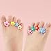 16pcs Silicone Toe Separators Flower Toe Separator Toe Nail Separators Toes Dividers Pedicures Nail Art Tools Pedicure Spacers(8pcs Small Flowers + 8pcs Heart-Shaped Jelly)