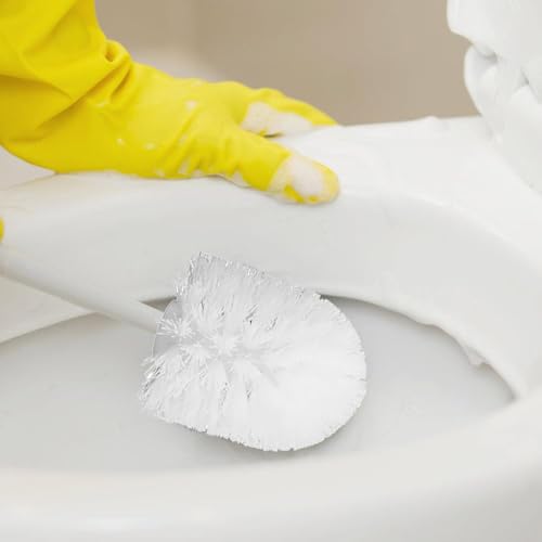 Image of Toilet Brush Head Replacement 4 Pack 3.54 Inch White Round Brush Heads for Toilet Bowl Cleaning Bathroom Accessories