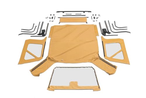 RAMPAGE PRODUCTS Complete Soft Top for Jeep Wrangler TJ | Clear Windows, Includes Frame and Hardware, Vinyl, Spice Denim | 68717 | Fits 1997-2006 Jeep Wrangler TJ with Full Steel Doors