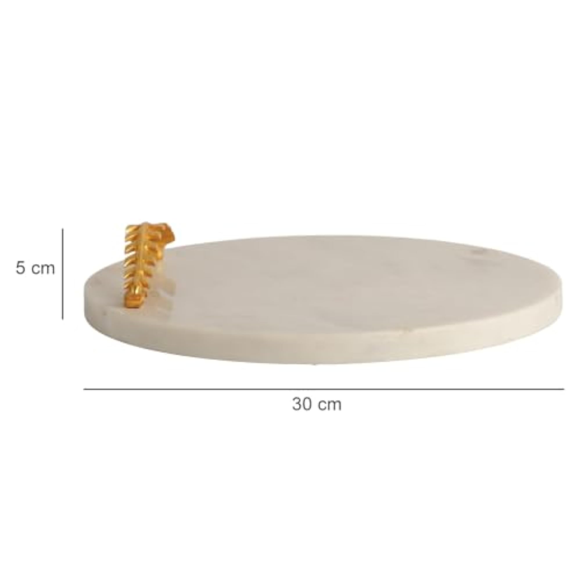Aurum Single Handle Marble Tray, Decorative Dish