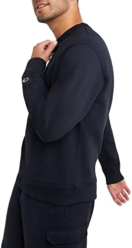 Champion Men's Crewneck Fleece Sweatshirt, Standard Fit, Midweight, C Logo, Available in Regular and Big & Tall, Deep Navy - C Logo, Large Tall - 2