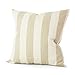 Lavievert 18 x 18-Inch Decorative Ramie Cotton Square Throw Pillow Cover Cushion Case Handmade Taupe,  Khaki Stripe