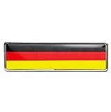 OnlyYou.X German Flag Emblem German Flag Badge 3D Decal Sticker Fit for Universal Cars 1 Piece CFX0011 Metal Chrome with Red