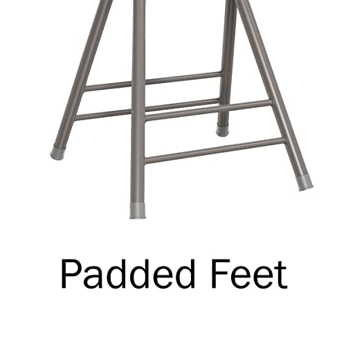 24-Inch Counter Height Bar Stool – Backless Folding Chair With 300Lb Capacity For Kitchen, Recreation Room, Or Game Room By Trademark Home (White) Set Of 2 #TOP4
