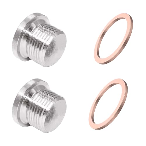 Olivia & Oliver 304 Stainless Steel Sensor Plug M18x1.5 Universal Fit Inner Hex Head Pipe Fitting Bung Pack of 2