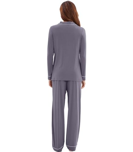 Image of WiWi Viscose from Bamboo Women's Pajamas Set Super Soft Button Down Top and Pants Sleepwear Cooling Pjs S-3X