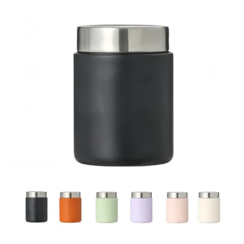 Small Insulated Water Bottle 3oz Mini Travel Mug Tiny Pocket Cup with Lid Metal Espresso Cup Vacuum Reusable Coffee Flask for Gym Office Hiking Outdoor Yoga. (Black)