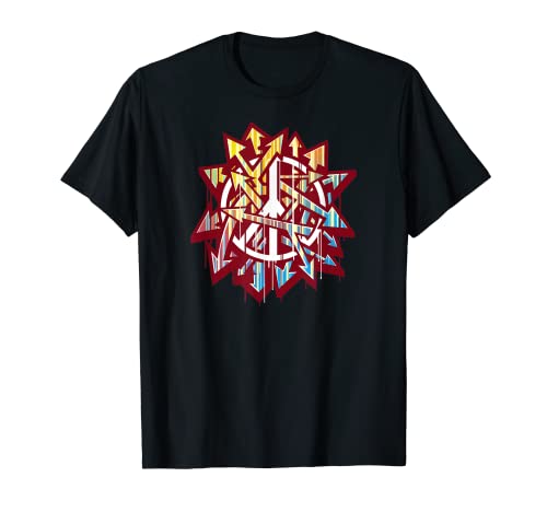 Camiseta de estilo salvaje con estampado de graffiti para hombre Camiseta