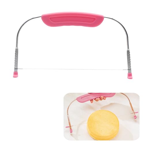 Tortenschneider Tortenbodenschneider,Tortensäge,Torteneinteiler,Tortenboden Schneidehilfe,Kuchen Schneidehilfe,Cake Torten Schneider,Kuchenschneider Tortenbodenteiler,Bisquitschneider(Rosa)
