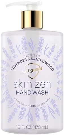 Safeguard Liquid Hand Soap, Skin Zen, Washes Away 99% Bacteria, Made with Natural Moisturizers & 2X Skin Conditioners, Safeguarding Families, PH Balanced Formula, Lavender & Sandalwood Scent, 16 oz