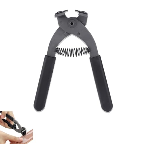 Agatige Leather Silent Pliers,Leather Craft Hole Punch Tool,Carbon Steel Hand-Held Leather Silent Piercer Sewing Stitching Chisel with Black Foam Handle for Belts Purses Watch Bands,(4mm-4 Teeth)