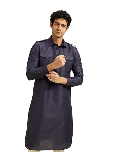 Image of DIWAS BY MANYAVAR Men's Art Silk Solid Pathani Kurta (1pc)