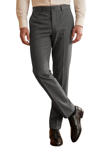 Image of Louis Philippe Men's Slim Fit Classic & Modern Styling Work Ready Textured Formal Trouser