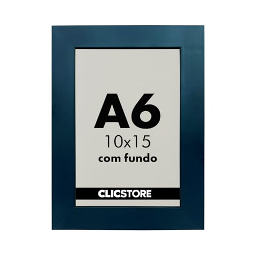 Kit 10 Moldura 10x15Cm Com Vidro e Fundo para Fotos Quadros Retrato Cor da armação:Preto