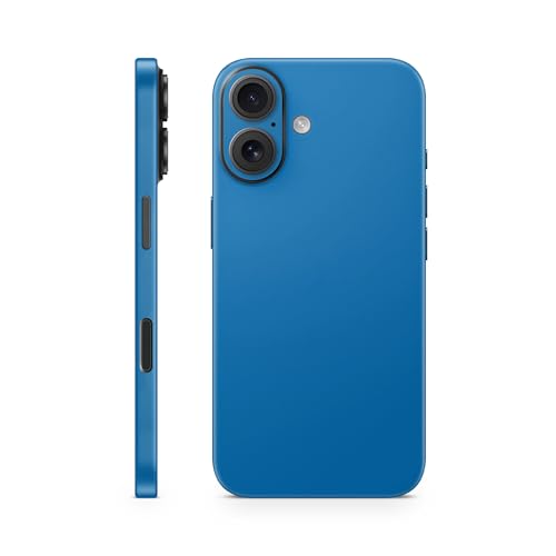 Phone Skin Compatible with Apple iPhone 16 - Solid Blue - Premium 3M Vinyl Protective Wrap Decal Cover - Easy to Apply | Crafted in The USA by MightySkins