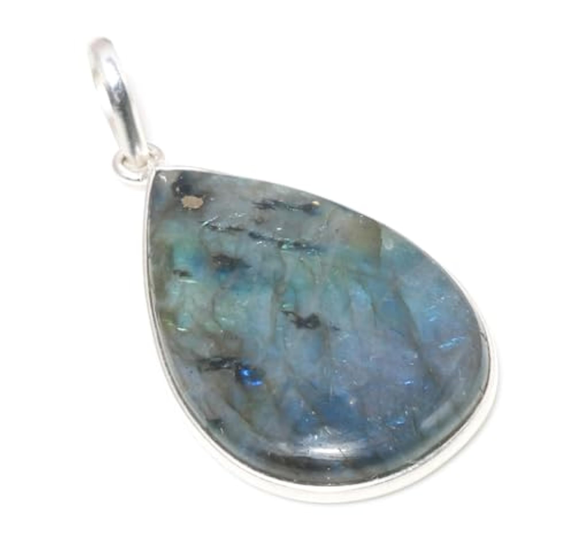 Women's Exclusive Natural Labradorite Pear Shape Ethnic Pendant