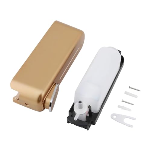 Image of Black ABS Wall Mounted Soap Dispenser: Leak-Free Hand Wash & Shampoo Bottle for Bathroom, Kitchen, Shower, Ideal Home Gadget & Organiser for Soap Dispenser in Wash Basin. (Rose Gold)