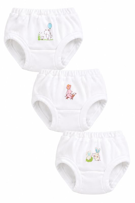 Image of White Colored Panty /Brief /Bloomer for Girls & Boys, Very Soft & Comfortable Cotton Fabric