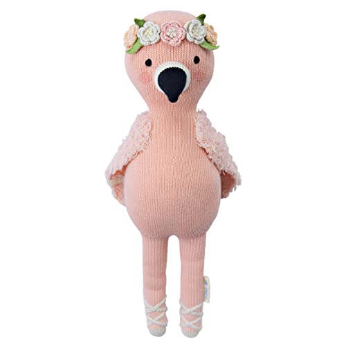 cuddle + kind Penelope The Flamingo Little 13' Hand-Knit Doll – 1 Doll = 10 Meals, Fair Trade, Heirloom Quality, Handcrafted in Peru, 100% Cotton Yarn
