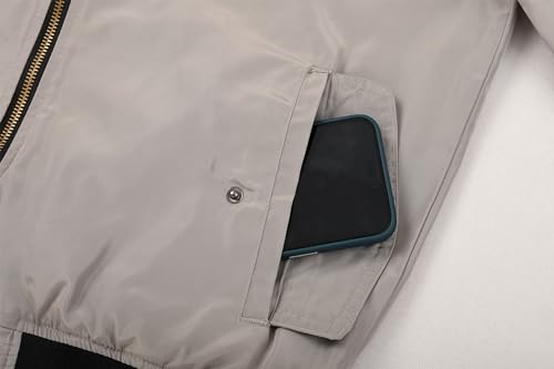 Image of Mywu Mens Bomber Jacket Slim Fit Casual Windproof Lightweight Jackets